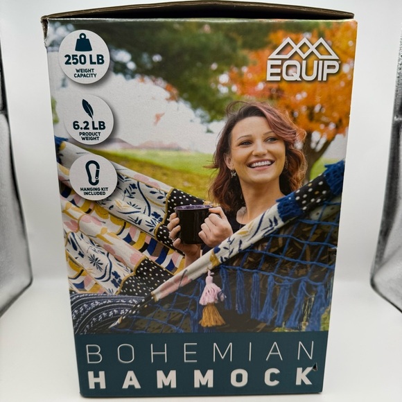 Equip Woven Jacquard Bohemian Mayan Macrame Hammock Patchwork Print - Picture 4 of 6